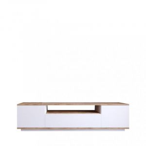 DRAWER Meuble tv 3 portes en bois L180cm - Blanc - Fritz
