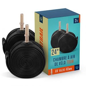 Alphatrail chambre a air velo 24 lot de 2 valve av