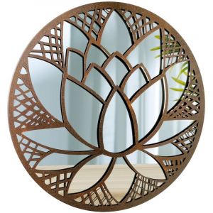 Signes Grimalt Mirror Flower Mirror Metal Appliquer un métal brun rond - 50x50x2cm
