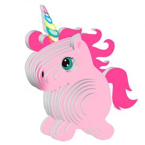 Dam Puzzle 3d en carton en relief. Design de licorne.