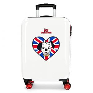 Valise taille cabine Dalmatien Lucky rigide 55 cm blanc