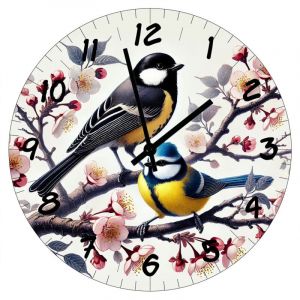 Horloge en verre oiseaux 29 cm