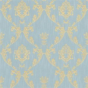 Profhome Papier peint baroque 306586 papier peint textile texturé au style baroque brillant or bleu vert 5,33 m2 or