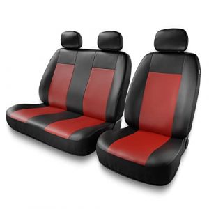 Mossa (BC-RD) Noir Rouge - Housses de sieges universelles compatibles avec RENAULT TRAFIC I II III PU0999