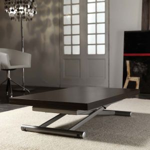 Table basse relevable extensible LIFT WOOD wengé 110 x 70 cm