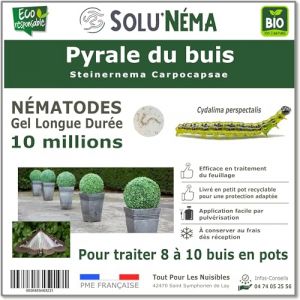 SOLUNEMA - N&eacute;matodes SC Contre la Chenille Pyrale du buis - 10 millions Steinernema Carpocapsae