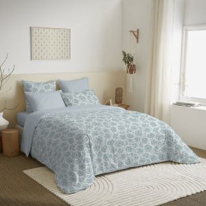 Univers décor Pack complet housse de couette réversible pour lit 160 x 200 cm Agathe céladon