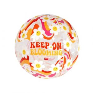 Legami Balle de Plage Gonflable, Plage Ball, Ballon Gonflable en PVC, Souple pour Enfants, Ballon Gonflable pour fête de la mer, Gonflable pour Le Football de Volley-Ball, diamètre 40 cm, Daisy