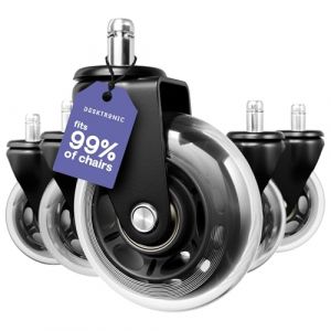 Roulettes chaise de bureau - Lot de 5 - Noires - 11x22mm