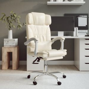 VidaXL Fauteuil inclinable de bureau Crème Similicuir