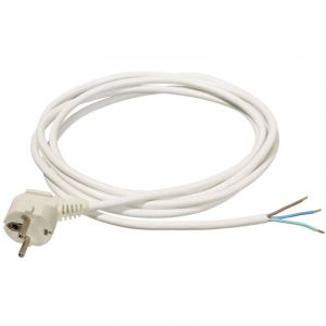 AS - Schwabe H05VV-F 3G1,5 Câble de raccordement en PVC, 10 m, câble d'alimentation avec embouts, 230 V, 16 A, IP20, blanc, 70807