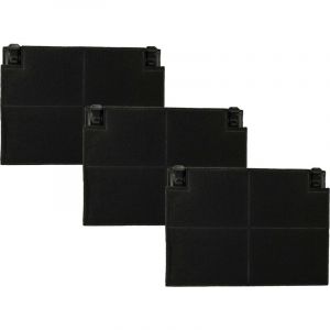Vhbw 3x Filtres à charbon actif remplacement pour FABER 5403001, EFF70 pour hotte aspirante - 19,5 x 13,9 x 2,2 cm