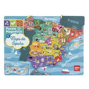 APLI Kids 18893 18893-Magnetisches Puzzle Karte Von Spanien-Set mit 50 Magneten zum Erlernen der Geografie Kinder AB 5 Jahren