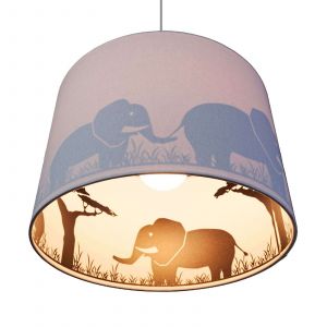 Image de Waldi Suspension enfant gris Silhouette éléphant 1 lumière