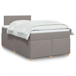 VidaXL Sommier &agrave; lattes de lit avec matelas Taupe 120x200 cm Tissu