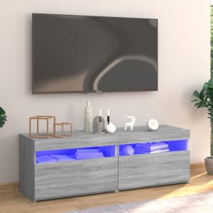 VidaXL Meuble TV avec lumières LED Sonoma gris 120x35x40 cm - Gris