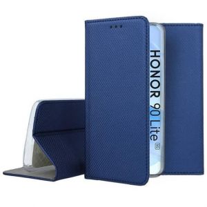 Htdmobiles Housse pour Huawei Honor 90 Lite 5G - etui pochette de protection portefeuille + film ecran - BLEU MAGNET
