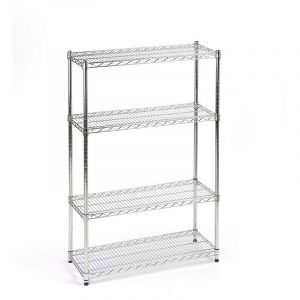 Certeo Rayonnage en fil d'acier chromé - charge max. admissible par tablette 150 kg, l x p 910 x 360 mm rayonnage de base, hauteur 1370 mm,