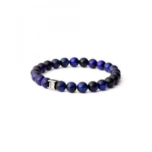Gemini DJ Bracelet pour homme en ?il-de-tigre bleu