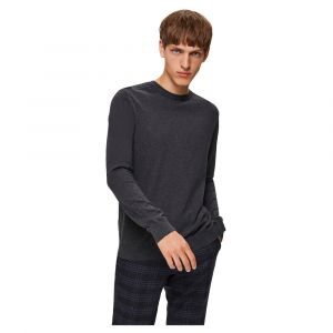 Selected Sweater Col Ras Du Cou Berg M Antracit / Detail Melange