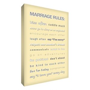 Image de Feel Good Art 24 x 16 A2 Marriage Rules Typographie moderne toile Crème