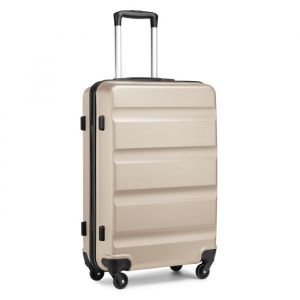 Kono Valise Moyenne Taille 66x45x26cm Rigide Légere à 4 roulettes Pivotantes avec Serrure à Combinaison, ABS Bagages Cabine, Or