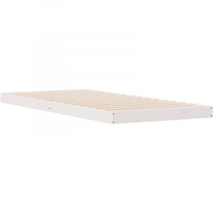 VidaXL Cadre de lit surélevé Blanc 90 x 210 cm Bois de pin massif