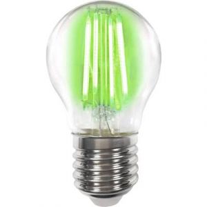 Image de LightMe LED EEC classe A++ (A++ - E) E27 en forme de goutte 4 W vert (Ø x L) 45 mm x 77 mm à filament 1 pc(s)