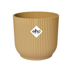 Image de Elho Vibes Fold Rond Pot De Fleurs, Jaune Beurre, 18 cm