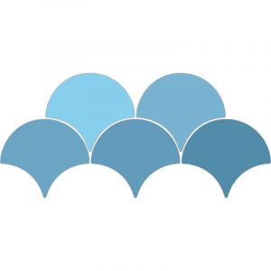 Carrelage Ecaille de poisson Fisho bleu Brillant 15x17 cm