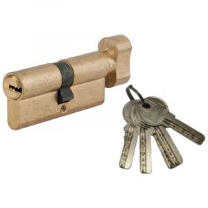 SP Cylindre de serrure à bouton 5G, 40Bx40mm, laiton, anti-arrachement, 5 clés