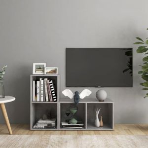VidaXL Meubles TV 2 pcs Gris b&eacute;ton 72x35x36,5 cm Agglom&eacute;r&eacute;. Produit Neuf ! Garantie 0 ans !