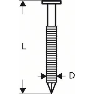 Image de Bosch 2608200037 - Clou en bande à tête ronde SN21RK 75G, 2,8 mm, 75 mm, galvanisé, cranté