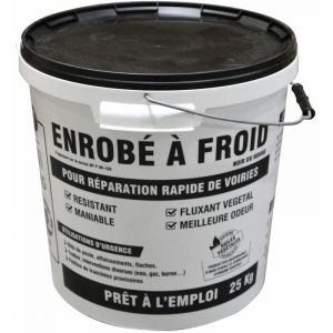 Image de Jardibric Enrobé à froid, 25kg rebouchage de nid de poule, Noir SANS ODEUR Norme NF P 98-139