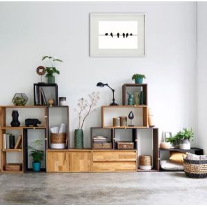 Shot Cadre Photo Oiseaux fil 30x40cm avec P e Partout Tableau Bois Verre (BLANC)