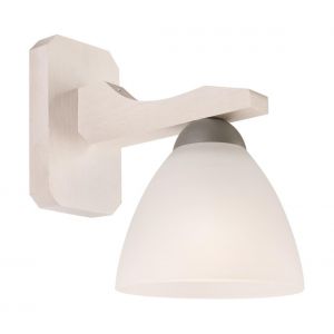 Lumiere Lamkur Lighting - Lamkur Adriano Applique murale Dome, abat-jour en verre, h&ecirc;tre blanc, 1x E27