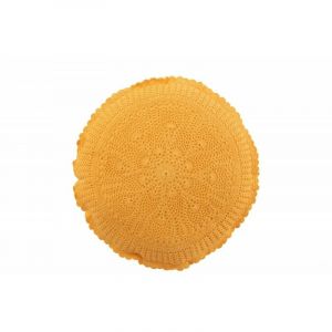 Image de Coussin Rond Déco "Dentelle" 40cm Ocre Prix