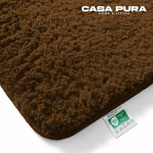 Tapis de bain Sky Uni Polyester Couleur Terre 70 x 120 cm - Marron