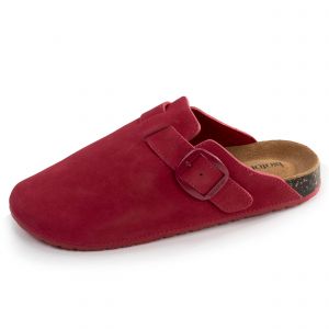 Isotoner Mules Sabots Femme cuir Framboise