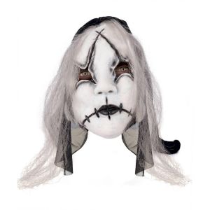 Ruedelafete Masque adulte poup&eacute;e horreur avec cheveux