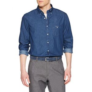 Gant (marque) Chemise THE INDIGO REG bleu - Taille XXL,S,M,L,XL