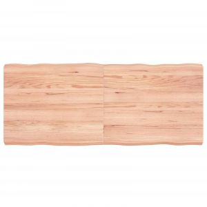 VidaXL Plateau de Table, de Bureau, Table à Manger bois chêne massif traité bordure assortie - Brun