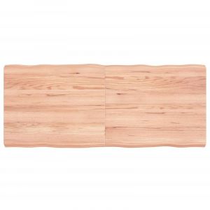 VidaXL Plateau de Table, de Bureau, Table à Manger bois chêne massif traité bordure assortie - Brun