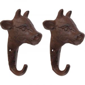 Best For Boots - Lot de 2 crochets en fonte Vache