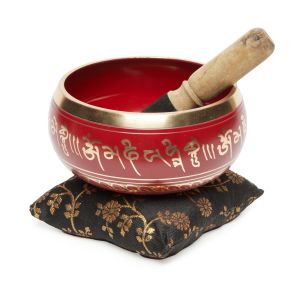 Bol chantant rouge Om Mani Padme Hum