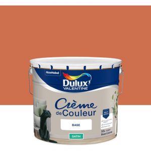 Dulux Valentine Crème de Couleur - Peinture multi-supports intérieure - Satin Terre Cuite 10 L
