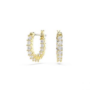 Swarovski Anneaux D'oreilles Matrix Vittore, Taille Ronde, Blanches, Placage De Ton Or