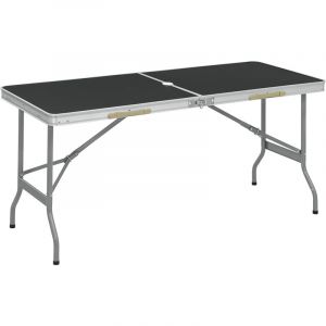 Image de Woltu - Table de Pique-Nique. Table Pliante Valise. Table de Camping en mdf et Acier. 150x60x69.5cm. Noir
