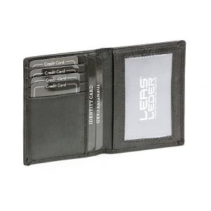 Porte-cartes LEAS, cuir v&eacute;ritable, noir - ''LEAS Card-Collection'': V&ecirc;tements et accessoires