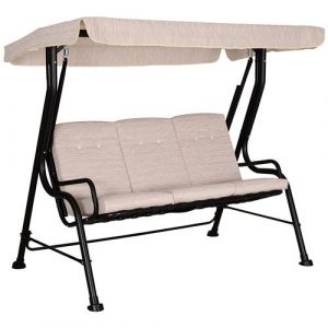 Outsunny Balancelle de jardin 3 places grand confort avec coussins